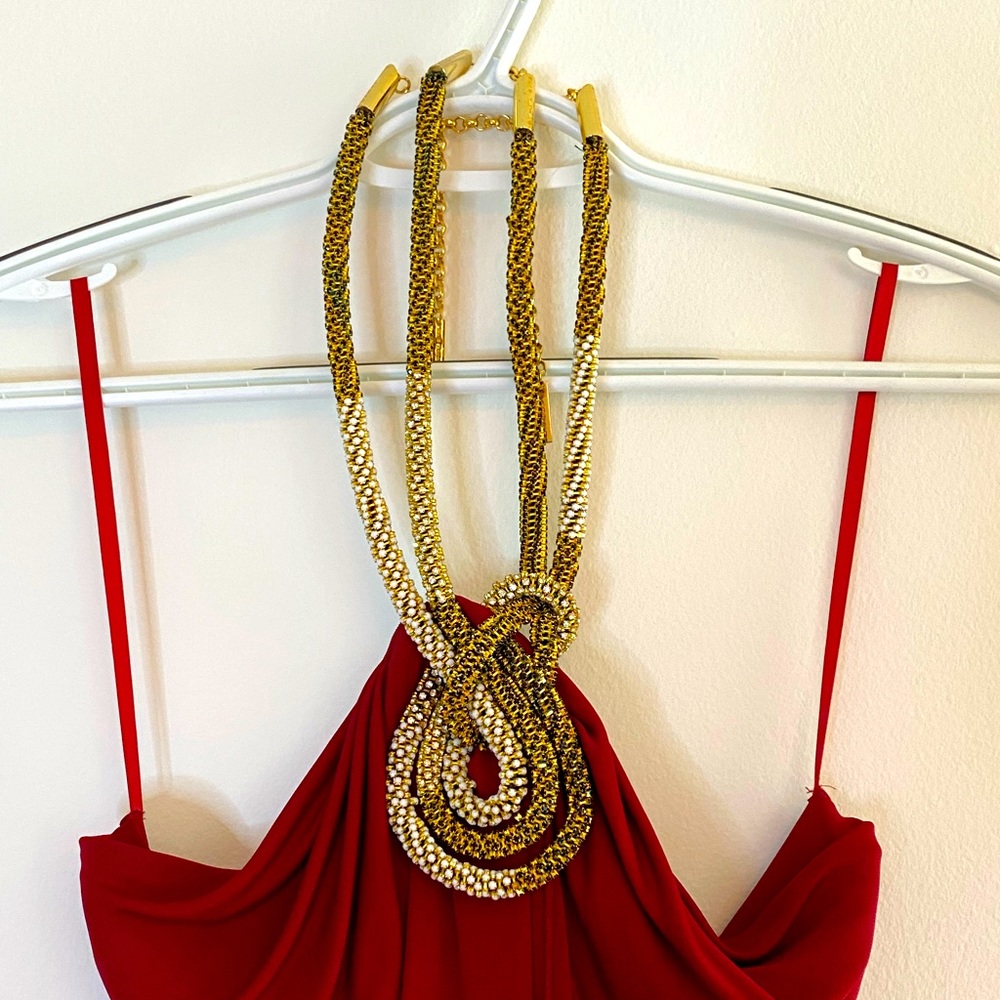 Elie Tahari mid gown necklace dress